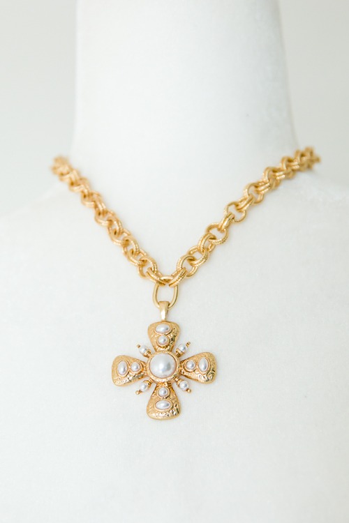 Pearl Cross Pendant Necklace - 2K9A6344.jpg