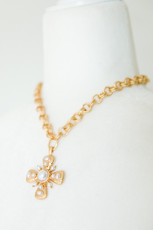 Pearl Cross Pendant Necklace - 2K9A6345.jpg