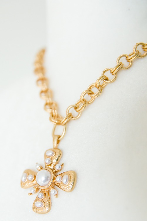 Pearl Cross Pendant Necklace - 2K9A6346.jpg