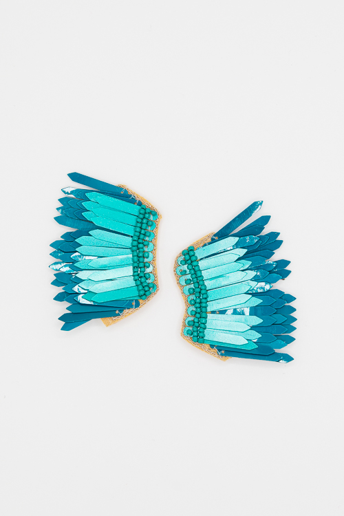 Joan Sequin Earrings, Teal