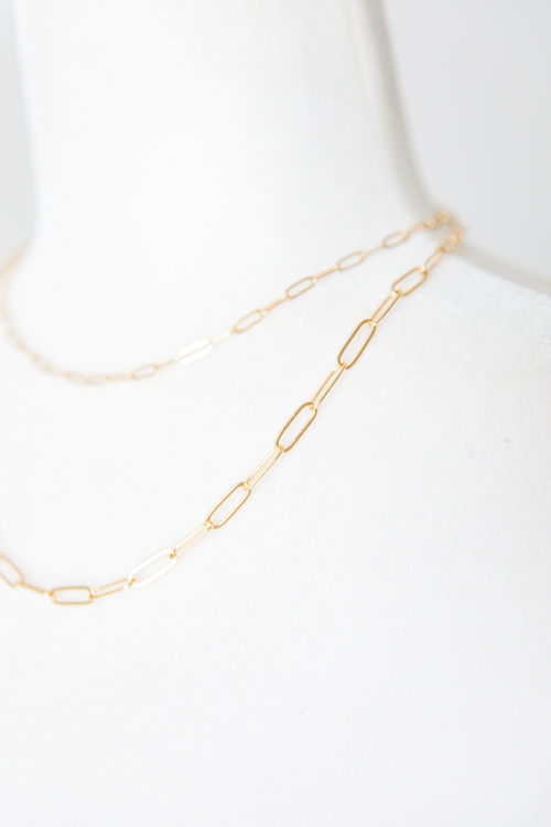 Karoline Clip Chain Necklace, Gold