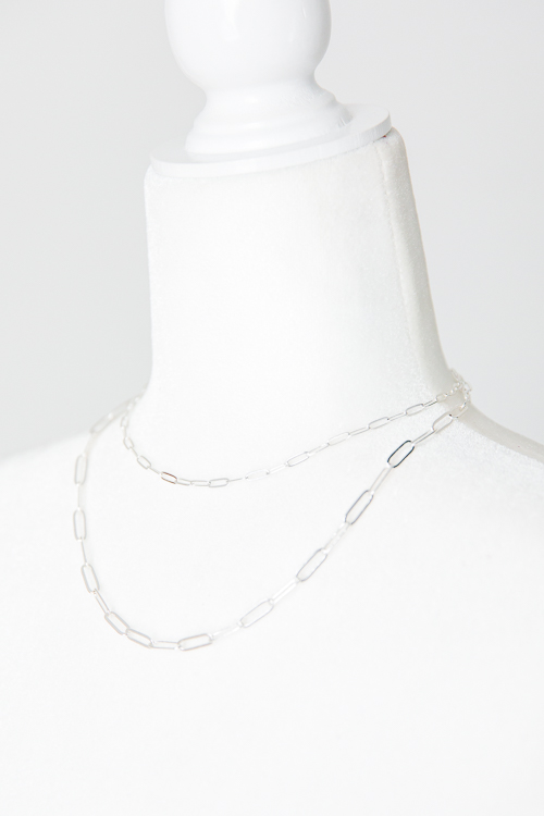 Karoline Clip Chain Necklace, Silver