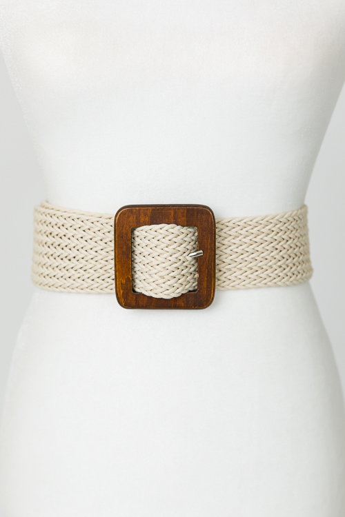 Square Stretch Belt, Ivory - Scarves & Belts - Accessories - The Blue ...
