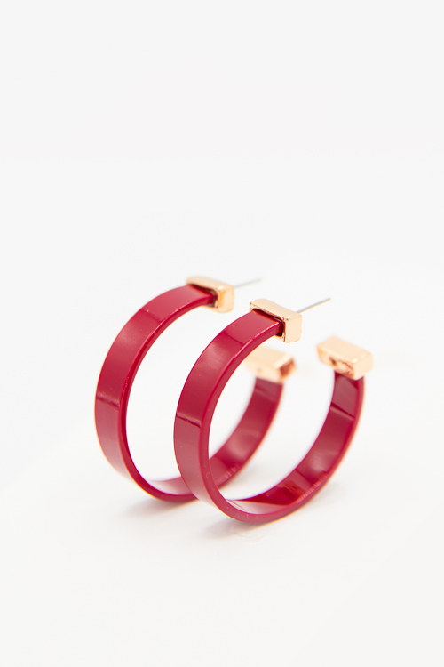 Edge Gold Open Hoops, Wine