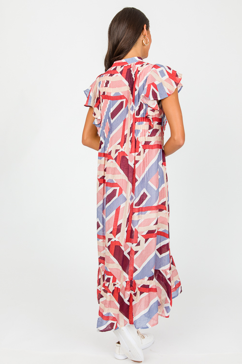 Geo Belted Midi, Mauve