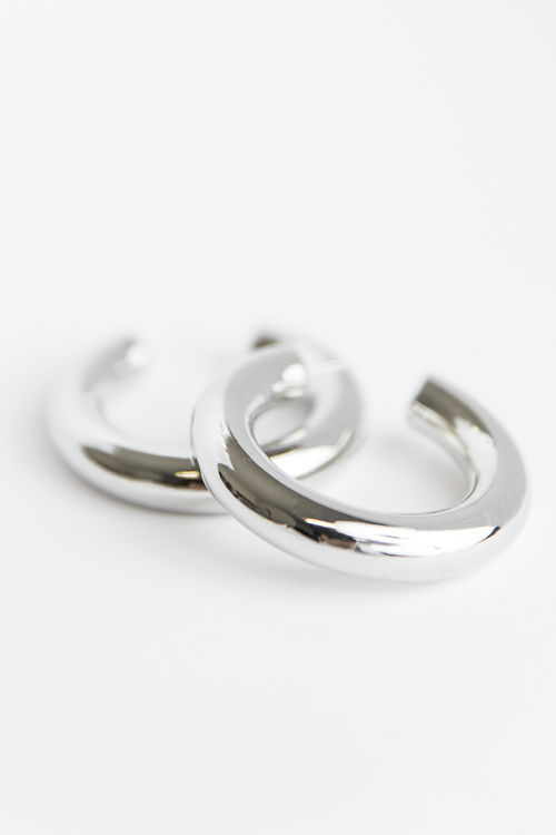 55mm Hollow Hoops, Silver