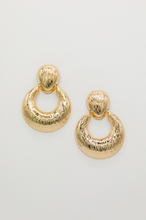 Statement Crescent Earrings, Gold