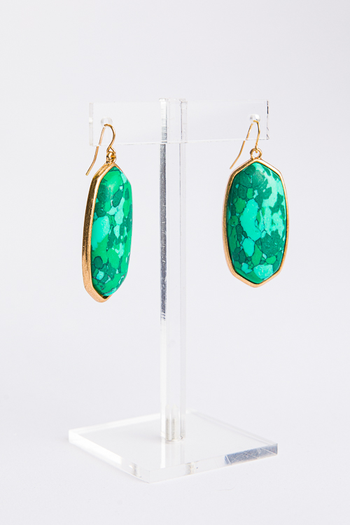 Hailee Hexagon Earring, Green