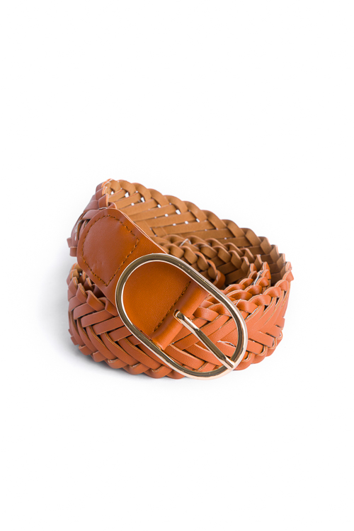 Gold Oval Braided Belt