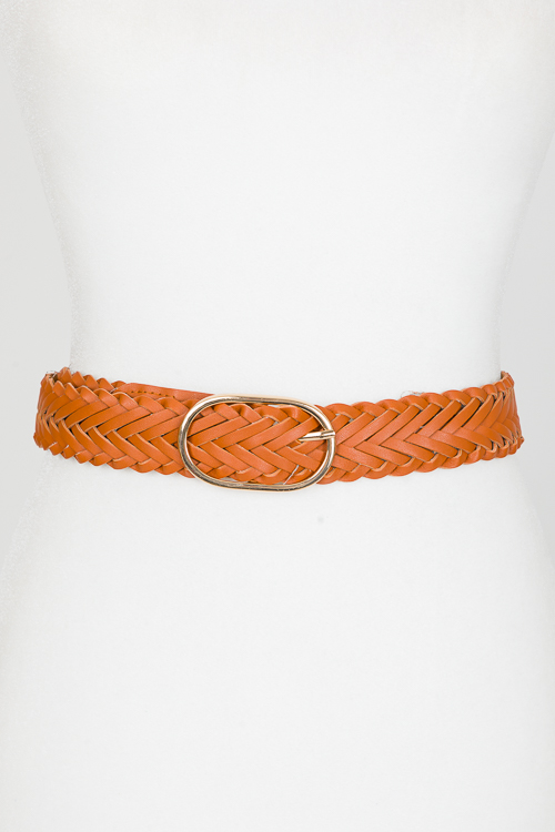 Gold Oval Braided Belt