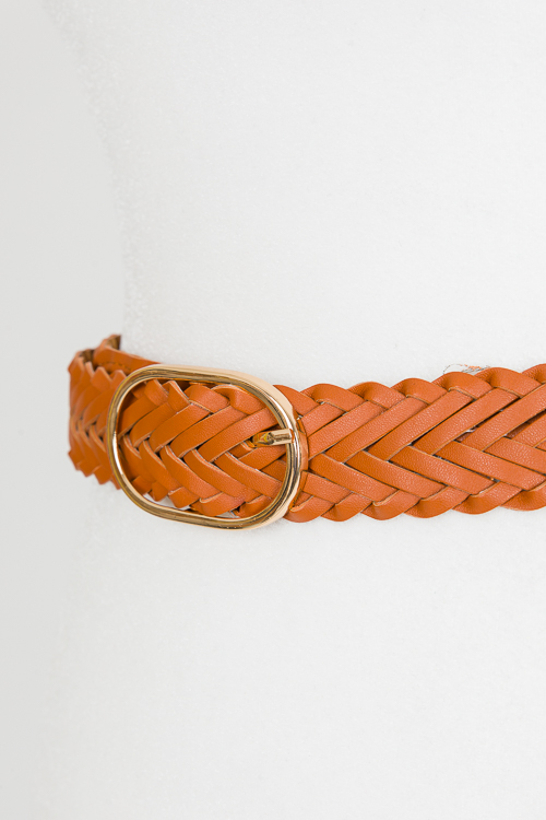 Gold Oval Braided Belt