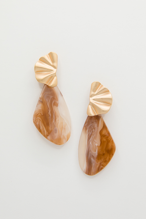 Natural Shape Acetate Earring, Ivory