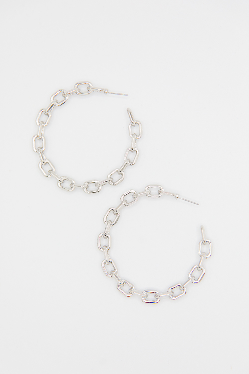 Chain Link Iconic Hoop, Silver