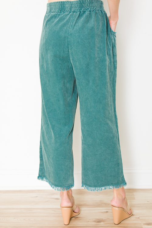 Corduroy Fray Pants, Green