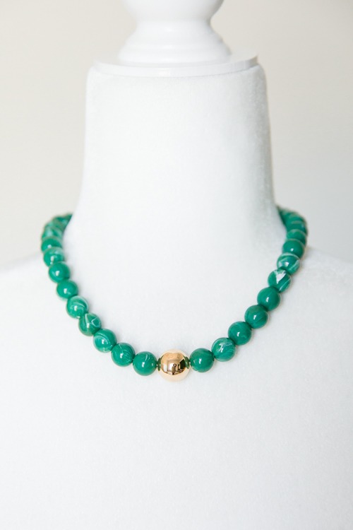 Accent Beaded Necklace, Green - 2K9A8139.jpg