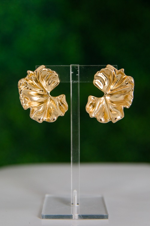 Jessalyn Textured Earrings, Gold