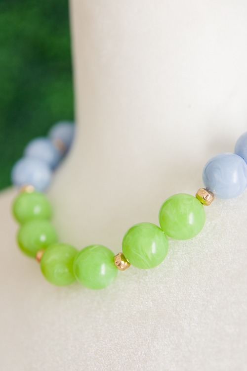 Acrylic Beaded Necklace, Blue/Lime - 2K9A8186.jpg