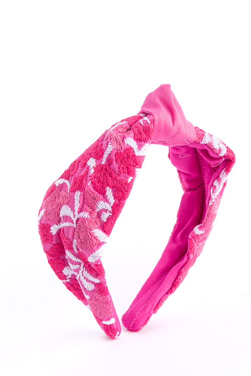 Embroidery Knot Headband, Pink