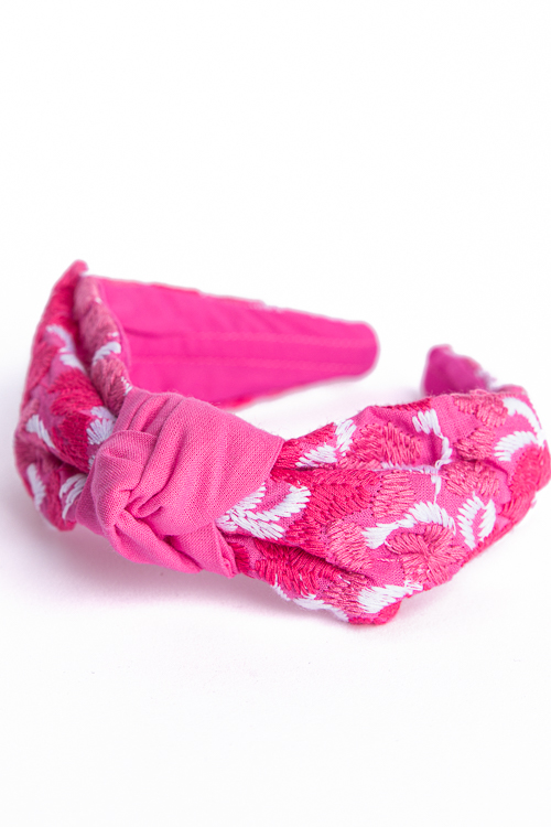 Embroidery Knot Headband, Pink
