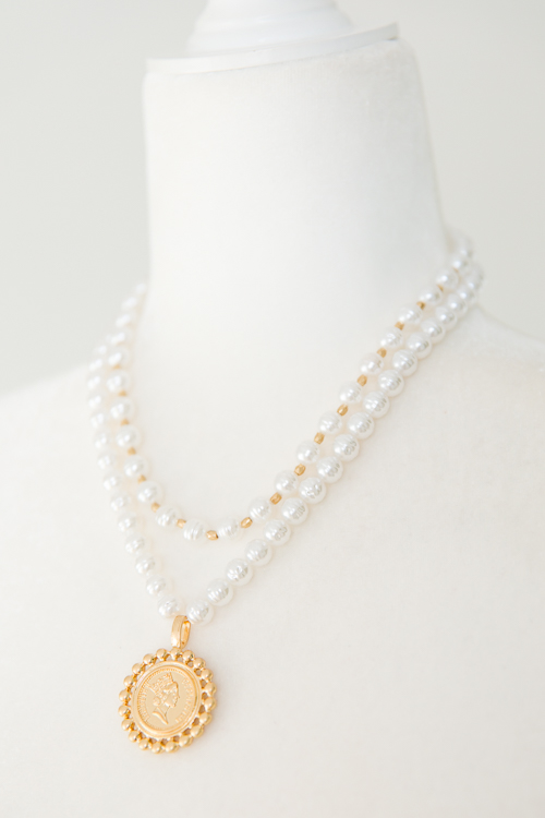 Dotted Coin Pendant Necklace
