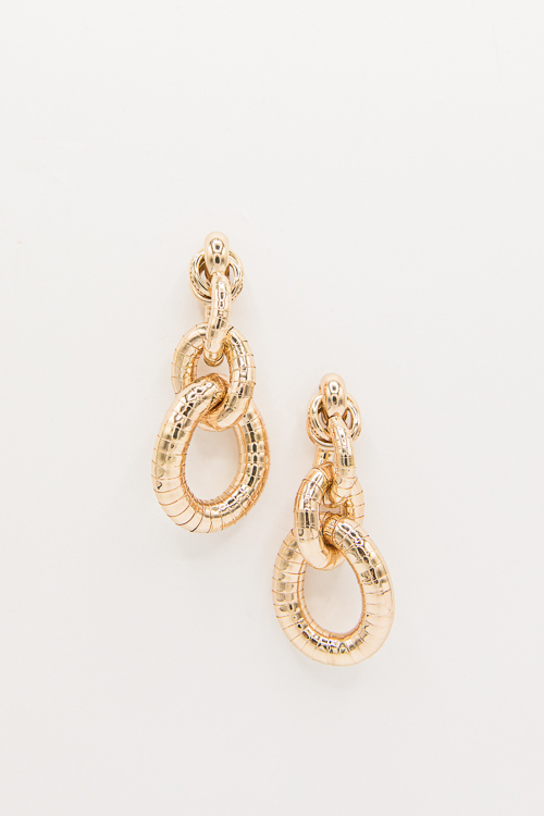 Omega Chain Link Drop Earrings