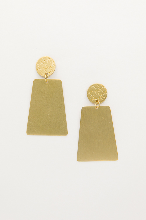 Textured & Trapezoid Dangle Earring