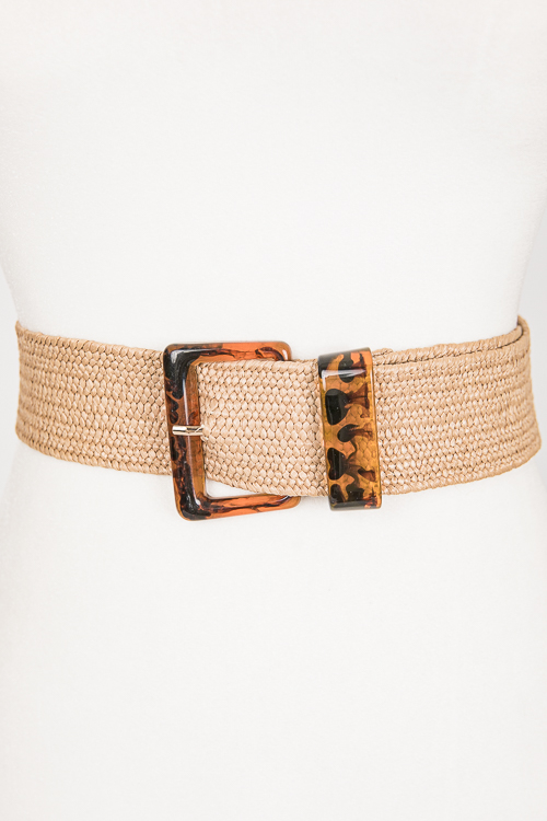 Tortoise Buckle Straw Belt