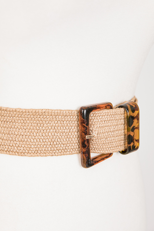 Tortoise Buckle Straw Belt