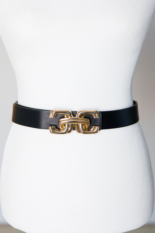 Statement Buckle Belt, Black