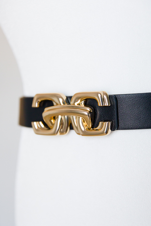 Statement Buckle Belt, Black