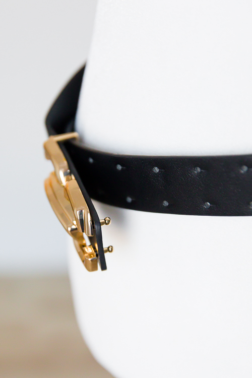 Statement Buckle Belt, Black - New Arrivals - The Blue Door Boutique