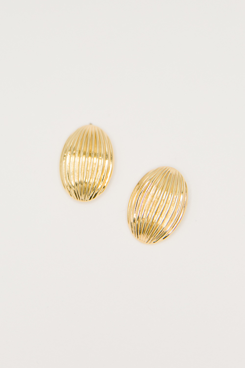 Almond Shape Earrings, Gold