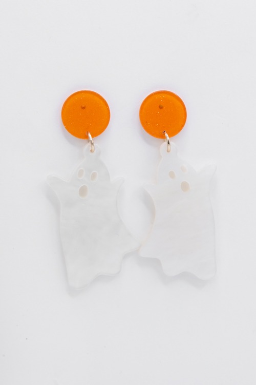 Ghost Dangle Earrings, Wht/Org - 2K9A8933.jpg