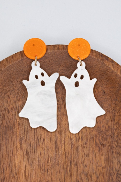 Ghost Dangle Earrings, Wht/Org - 2K9A8934.jpg