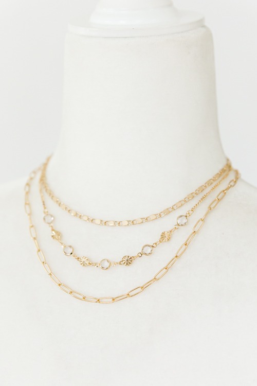 Crystal & Clip Chain Necklace, Gold - 2K9A9016.jpg