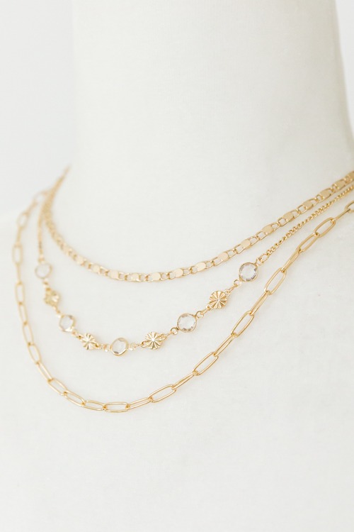 Crystal & Clip Chain Necklace, Gold - 2K9A9018.jpg