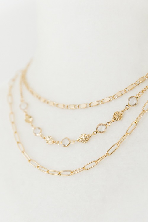 Crystal & Clip Chain Necklace, Gold - 2K9A9019.jpg