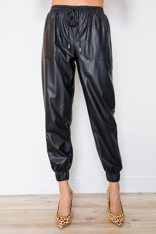 Spanx Faux Leather Joggers | Groovy's | Faux Leather | Spanx