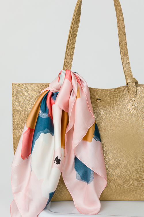 Abstract Silk Scarf, Pink