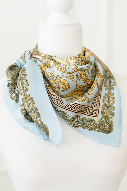 Greek Key & Floral Scarf, Blue - 2K9A9292.jpg