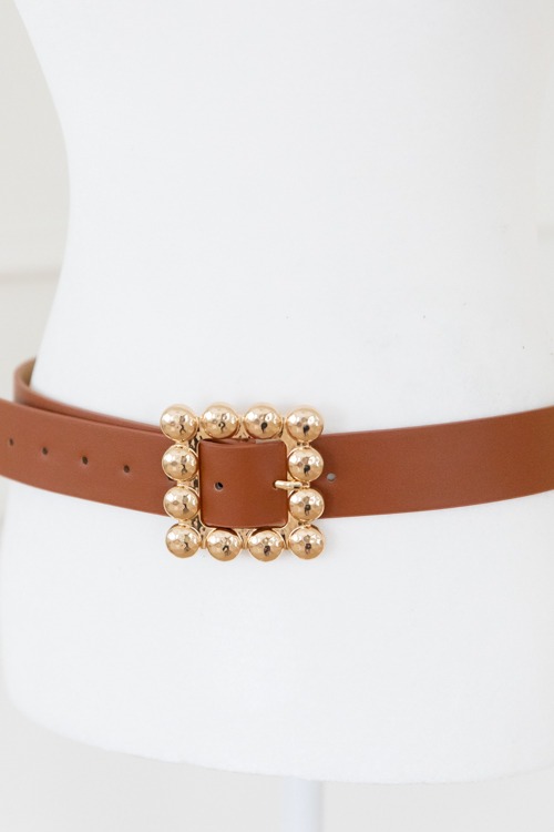 Bubble Buckle Belt, Camel