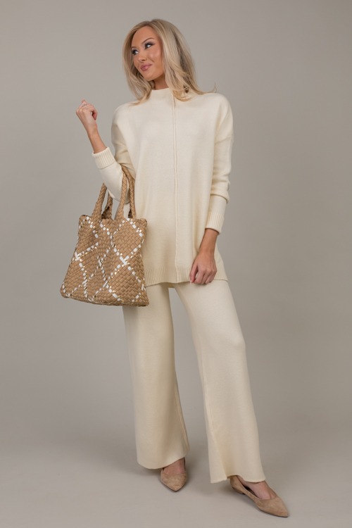 Reese Sweater Knit Pants, Cream