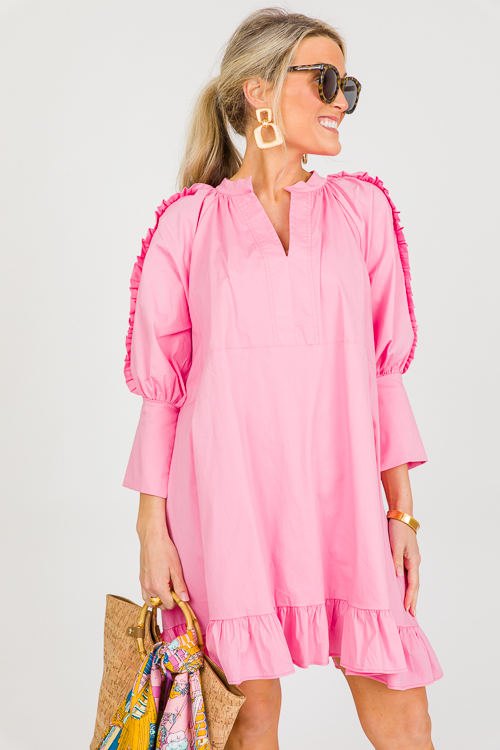 Preppy Poplin Dress, Pink