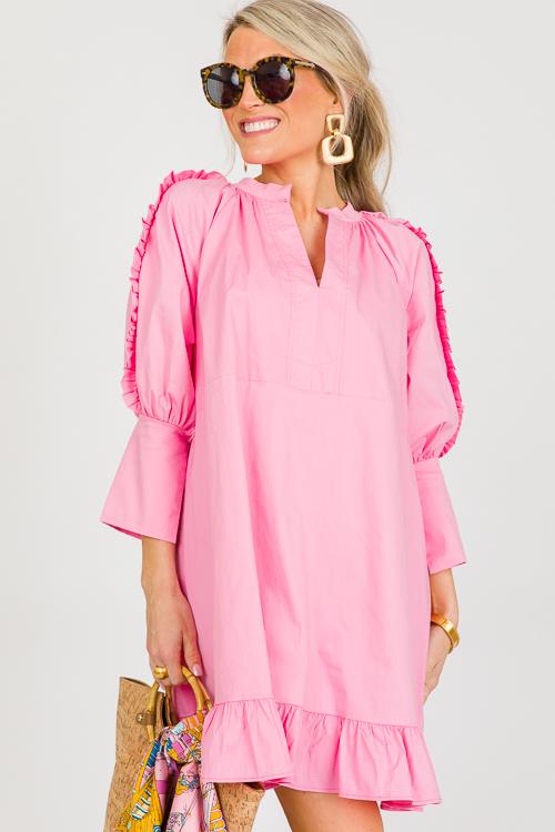 Preppy Poplin Dress, Pink