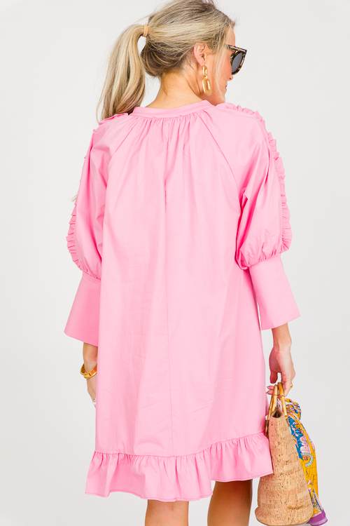 Preppy Poplin Dress, Pink