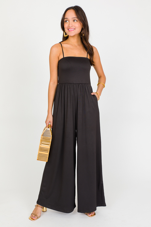 Creamy Soft Knit Jumpsuit, Black