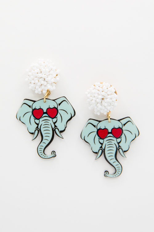 Elephant Earrings, Crimson