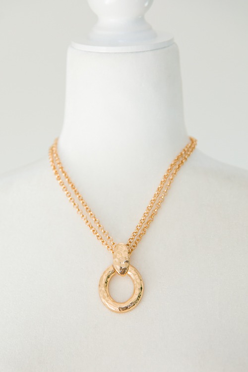 Double Way Hammered Necklace