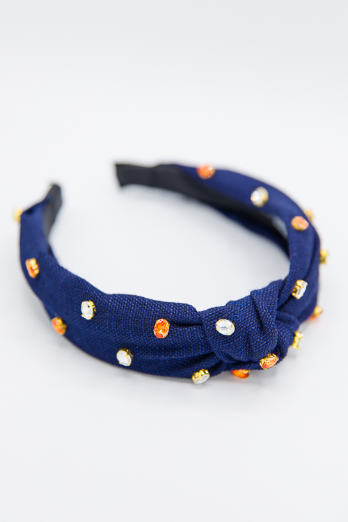 Krista Headband, Navy/Orange