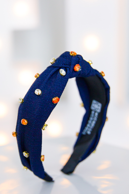 Krista Headband, Navy/Orange